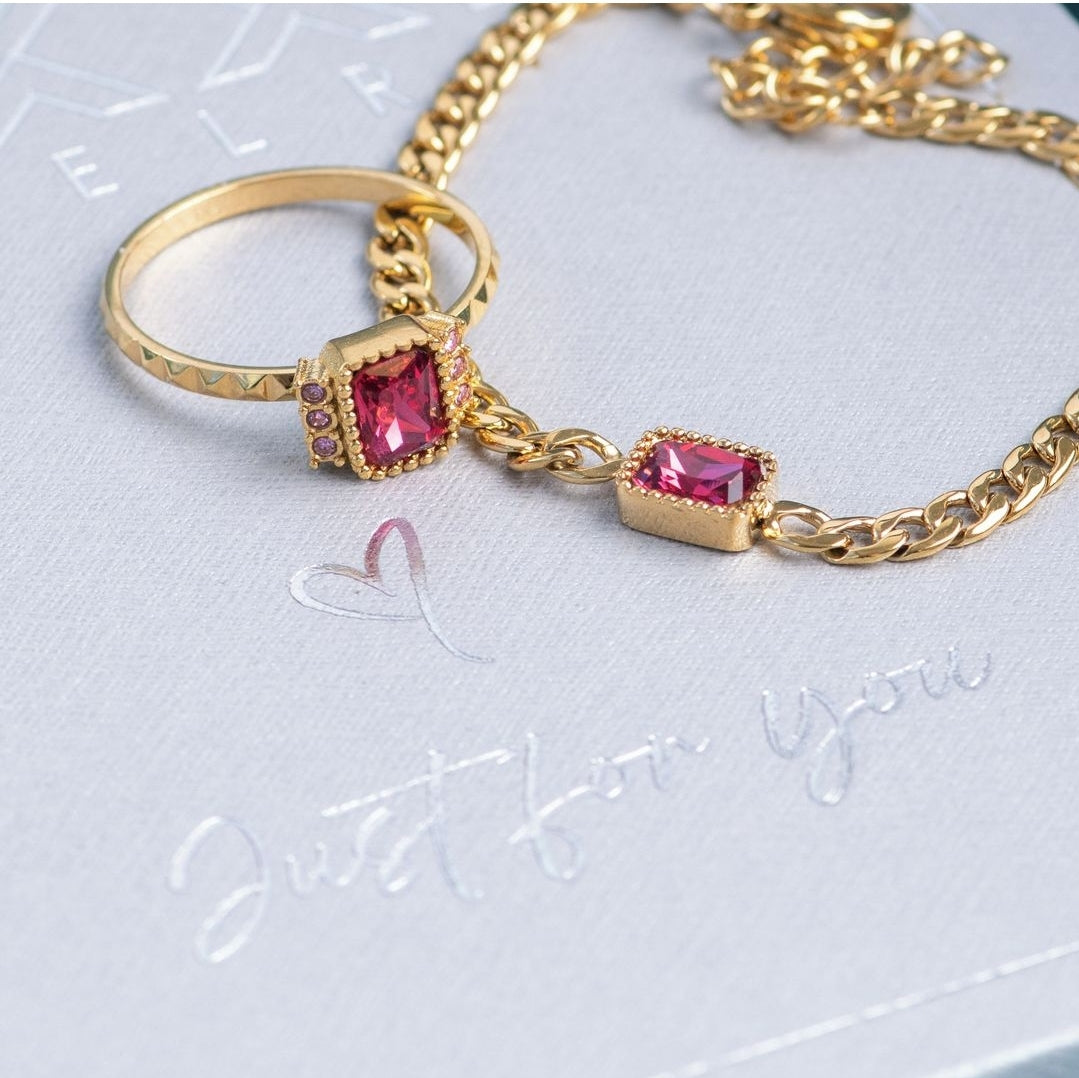 Fame Classic Miracle Ringset Gold/Rosa