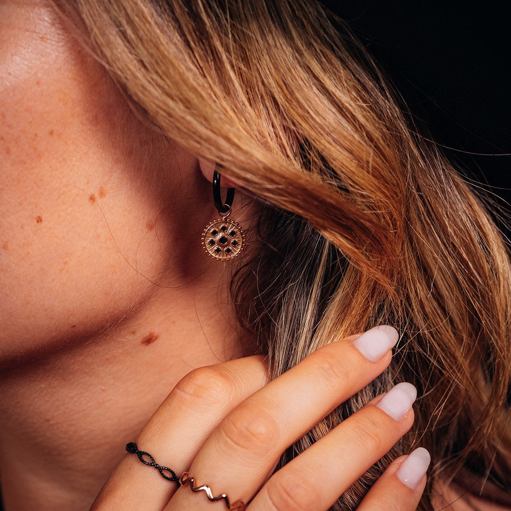 iXXXi-Schmuck Creolen-Charms Mitternachtsschwarzer Diamant