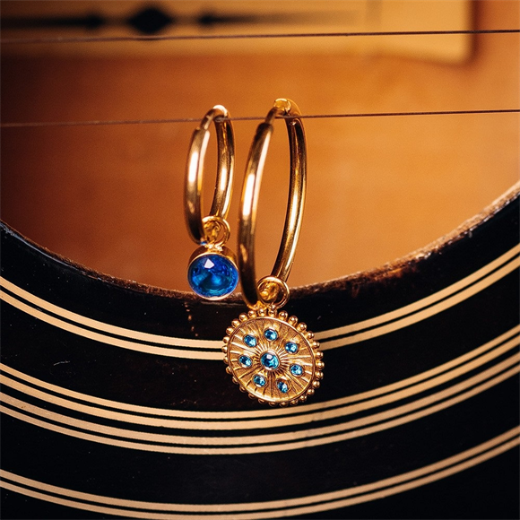 iXXXi-Schmuck Creolen-Charms Mitternachts-Capriblau