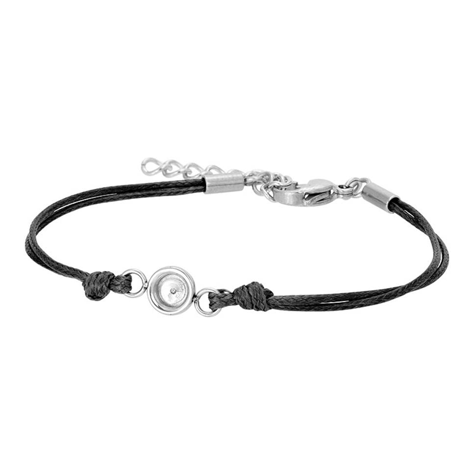 iXXXi-Schmuck-Knöchelriemen aus Wachskordel, Oberteil, Basis, Schwarz