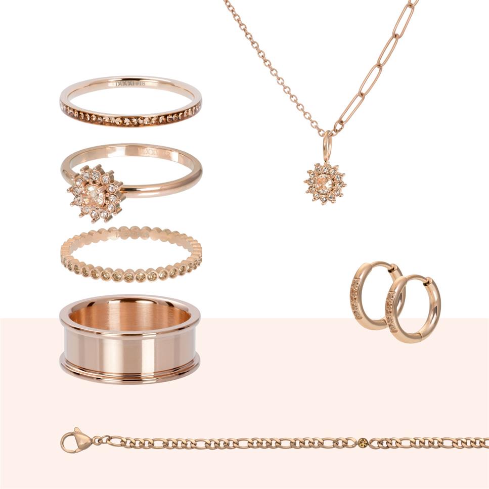 Lucia Peach Set Roségold/Pfirsich