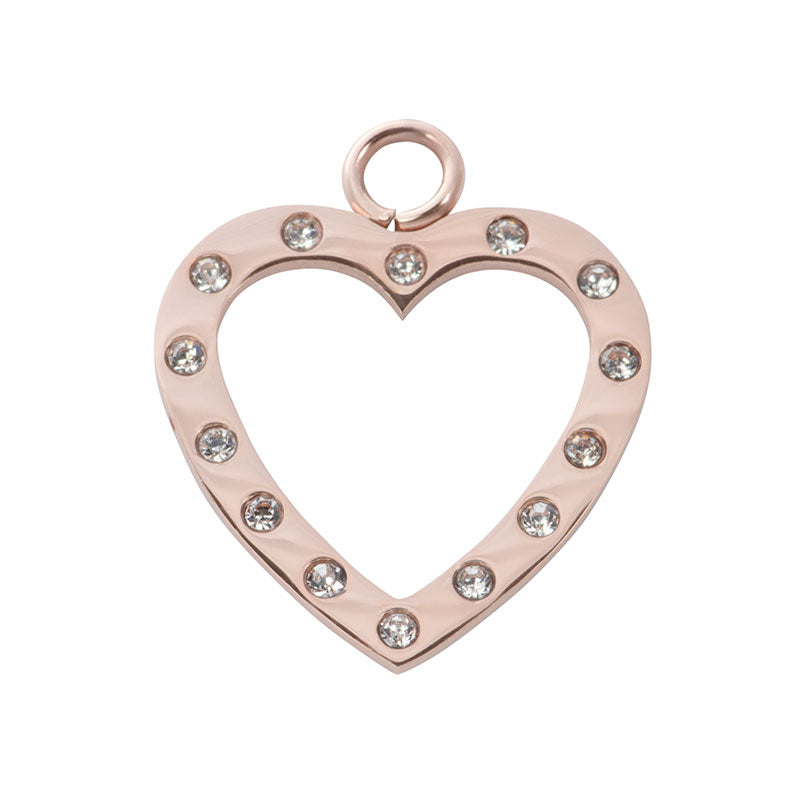 Charm Open Heart with Zirconias