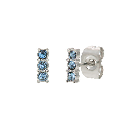 iXXXi-Ohrstecker „Triple Stone Blue Silver“.