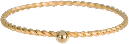 Kidz By Charmins Dot Twisted Ring aus glänzendem Goldstahl